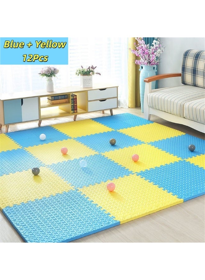 12 حزمة لغز أرضية حصيرة ، 60 × 60 سم إيفا رغوة أرضية Playmats مع سمك 2.5 سم ، الألعاب للأطفال حماية الأرضيات ممارسة حصيرة ، للمنزل الرياضة معدات التمرين اليوغا ممارسة الصالات الرياضية للأطفال واللعب للأطفال (12 جهاز كمبيوتر شخصي ، 6 الأصفر + 6 الأزرق) - Image 1